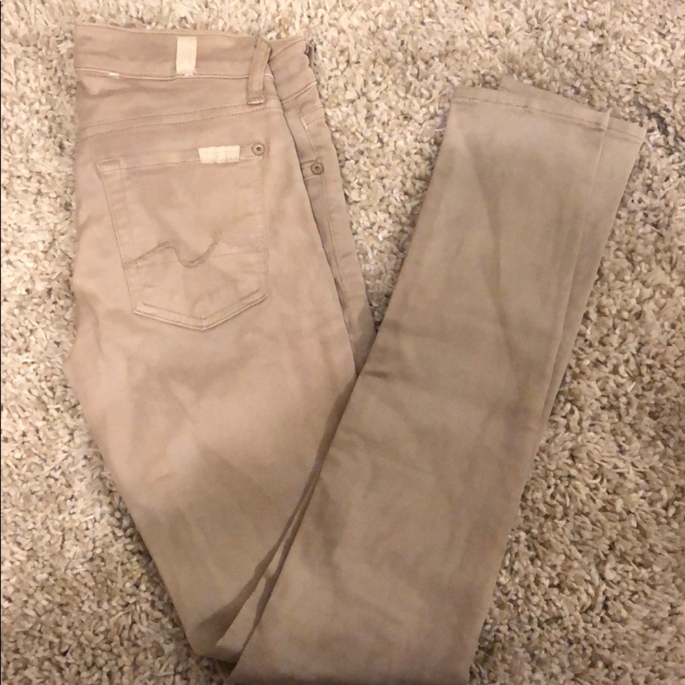 7 For All Mankind Tan Washed Jeans